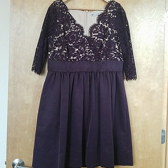 Eliza J Dresses & Skirts - Lace V neck Fit & Flare dress